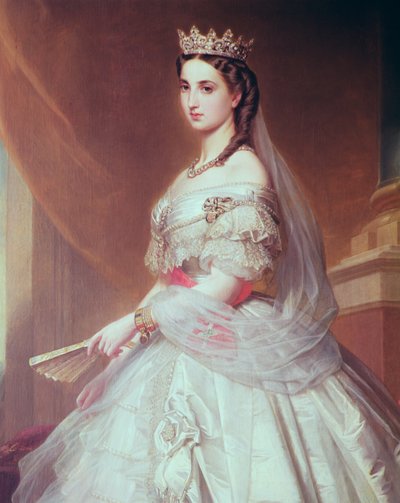 Portrait of Charlotte of Saxe-Cobourg-Gotha, Princess of Belgium and Empress of Mexico by Albert Graefle